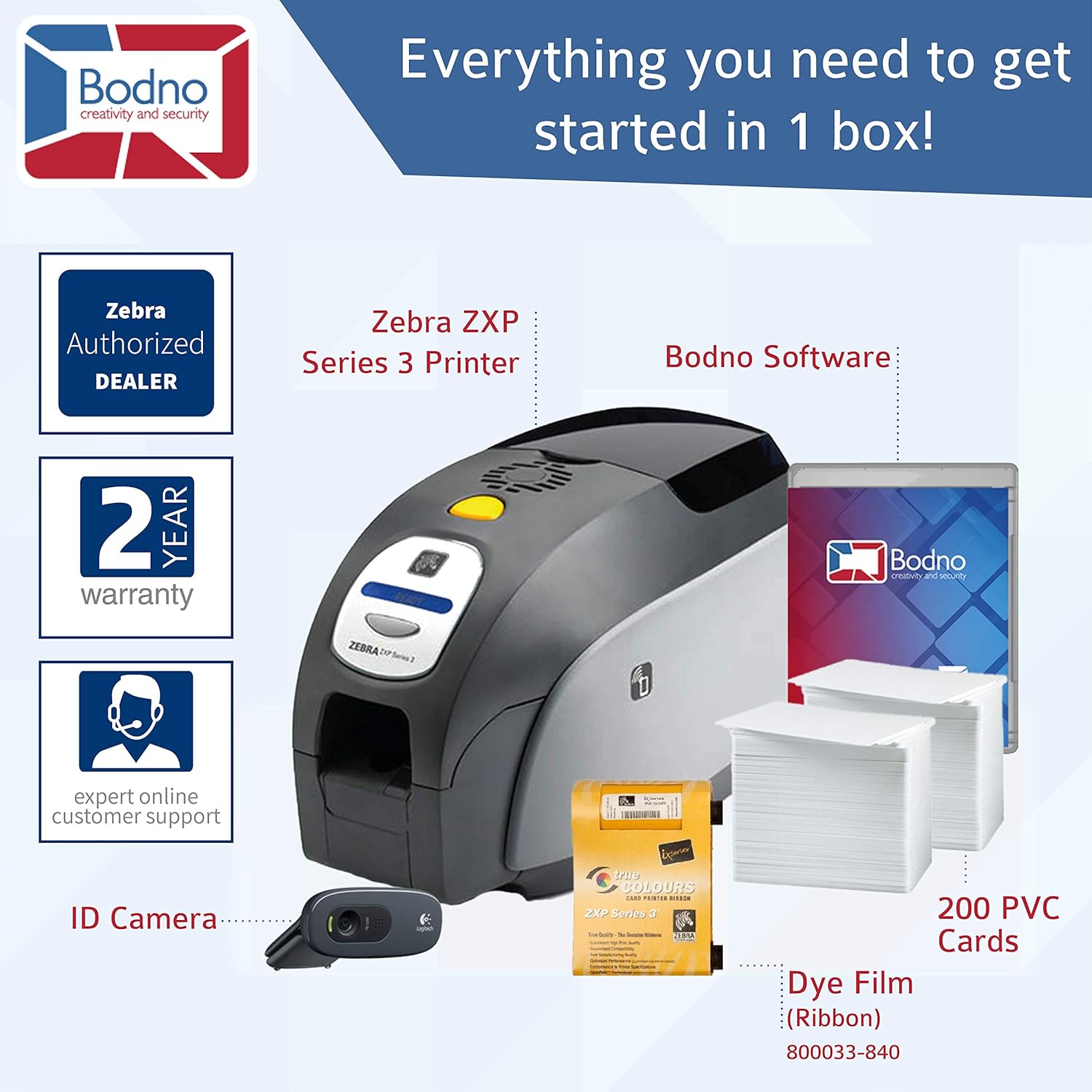Bodno - Brandclub - Zebra ZXP Series 3 Dual Sided ID Card Printer